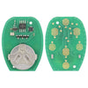 A green electronic circuit board with a silver key fob attached, used as a replacement remote key for select GM vehicles.