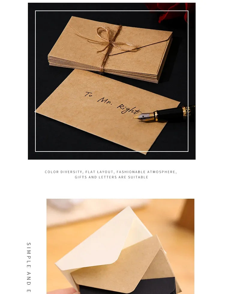 Classic Kraft Paper Envelopes with Window for Weddings & Gifts