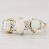 Oval Synthetic Opal Ring with Gold Plating