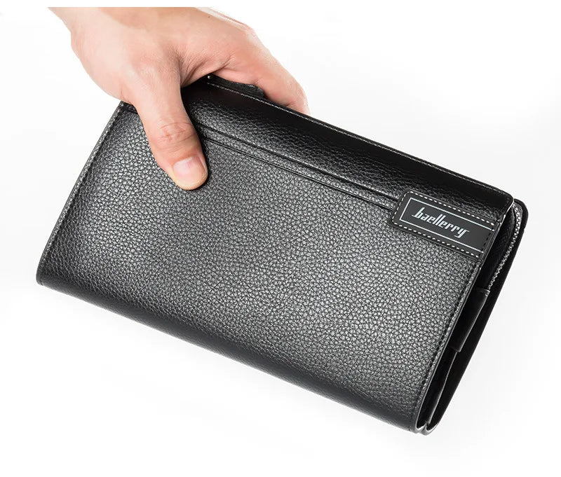 Premium Men's Business Handbag with Large Capacity and Zipper Closure