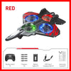 Red LED light foam stunt airplane with altitude hold featuring a remote control and battery