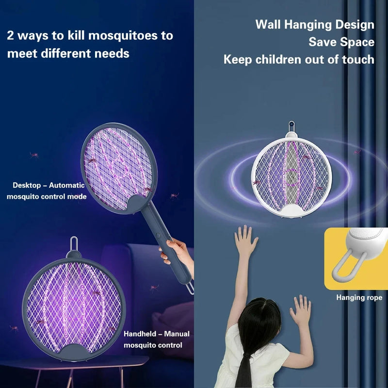 Foldable USB Rechargeable Electric Bug Zapper with UV Light Trap
