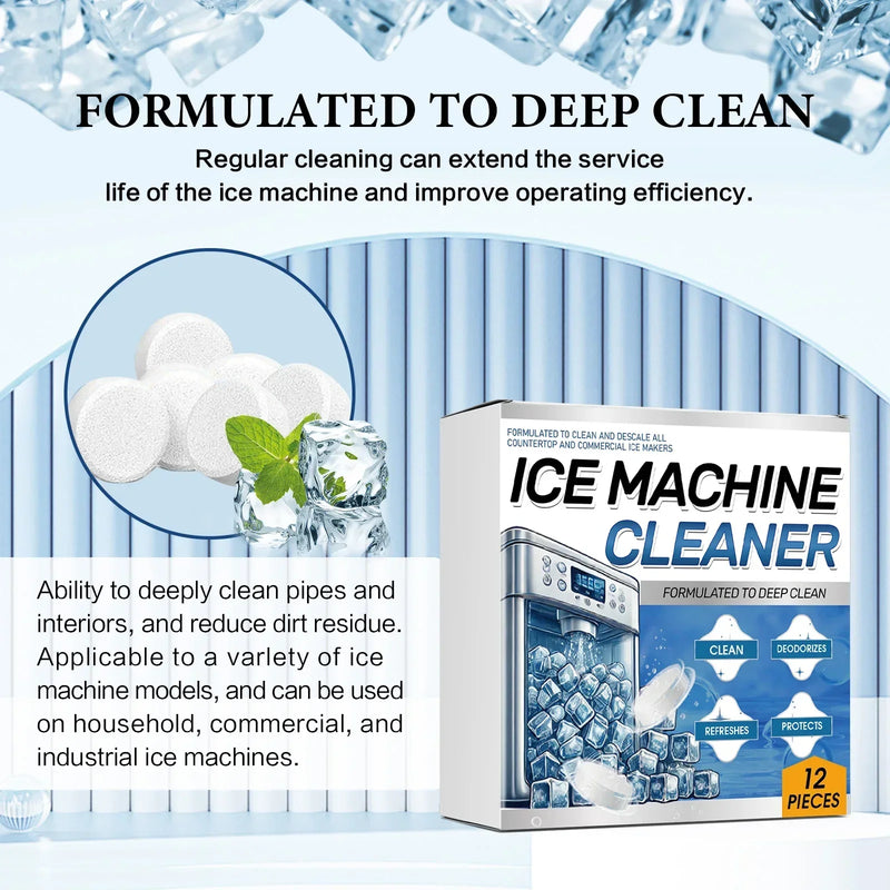 Pastillas Limpiadoras para Máquina de Hielo - Limpieza Profunda y Desincrustante