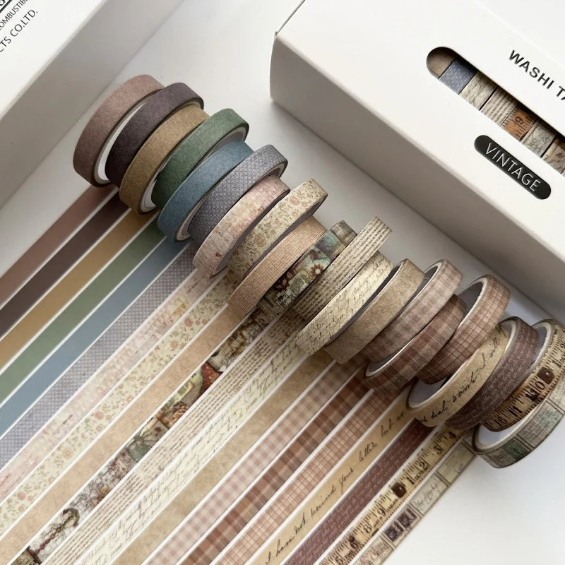 Retro Washi Tape Set – 20 Rolls for DIY Crafting & Journaling