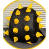 Black PU leather backpack with yellow spikes and studs