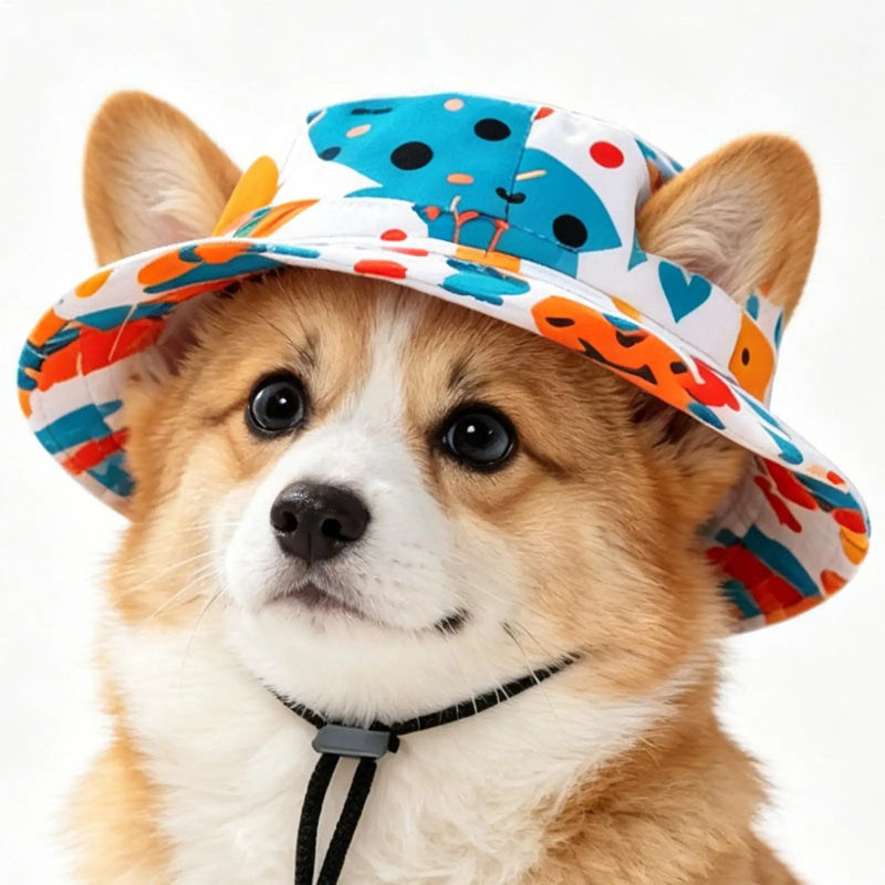 Gorro Solar Ajustable para Mascotas con Orificios para las Orejas