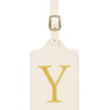 Personalized Embroidered Leather Luggage Tag with Letter Initial