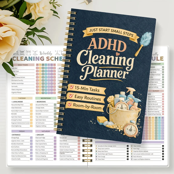 Spiral-Bound Color-Coded Cleaning Planner