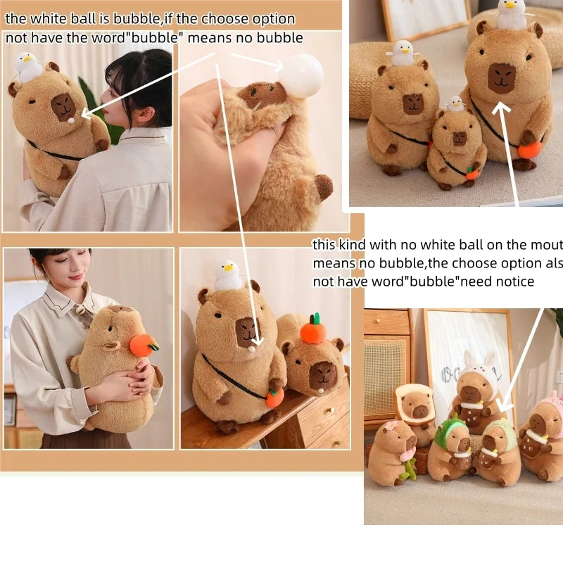 Cute Turtle Backpack Capybara Plush Toy Set