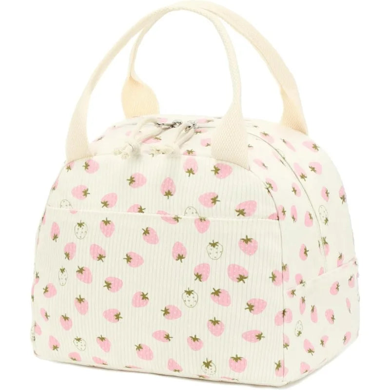 Insulated Corduroy Lunch Bag for Kids and Adults