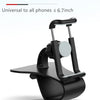 A black spring chuck universal phone mount designed for phones up to 6.7 inches.