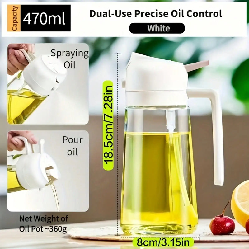 Round Glass Oil Dispenser & Spray Bottle