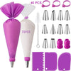 Reusable Silicone Piping Bag and Nozzle Set for Cake Decorating