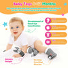 A baby toy set for 0-12 months featuring a book, rattles, and finders to stimulate development.