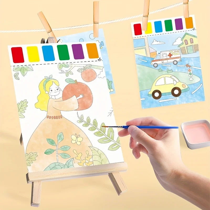Complete Art Set with Paper, Brushes, and Paints
