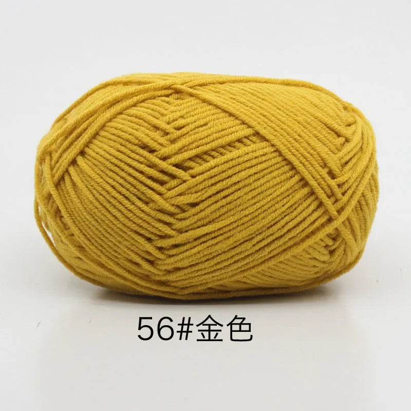 4-Ply Soft Cotton Blend Yarn for Knitting and Crochet
