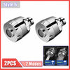 Two chrome kitchen faucet adapters for 360° rotating use with two modes