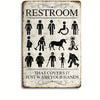 Vintage Metal Bathroom Sign - "This Is A Bathroom, Not An Internet Cafe"