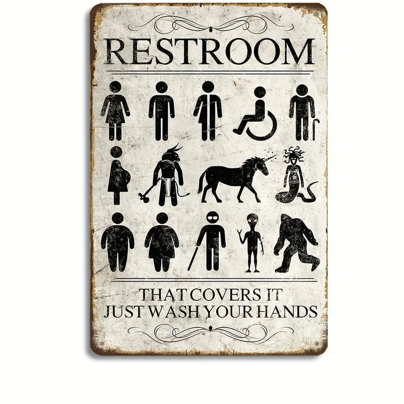 Vintage Metal Bathroom Sign - "This Is A Bathroom, Not An Internet Cafe"