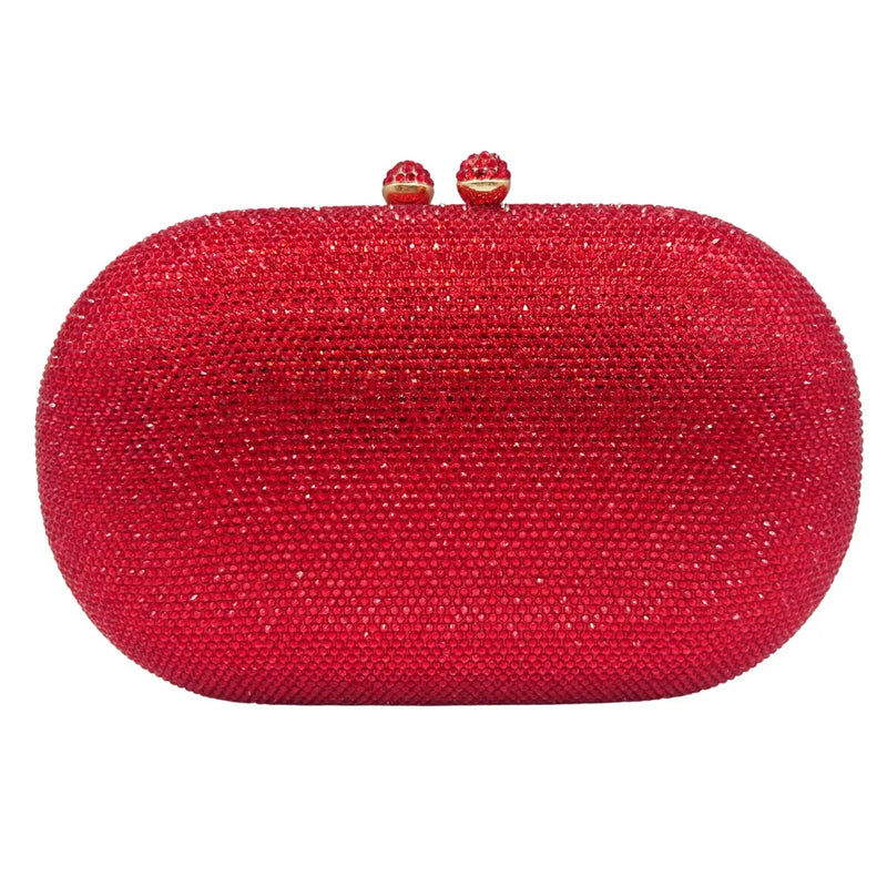 Rhinestone Evening Clutch with Chain Strap