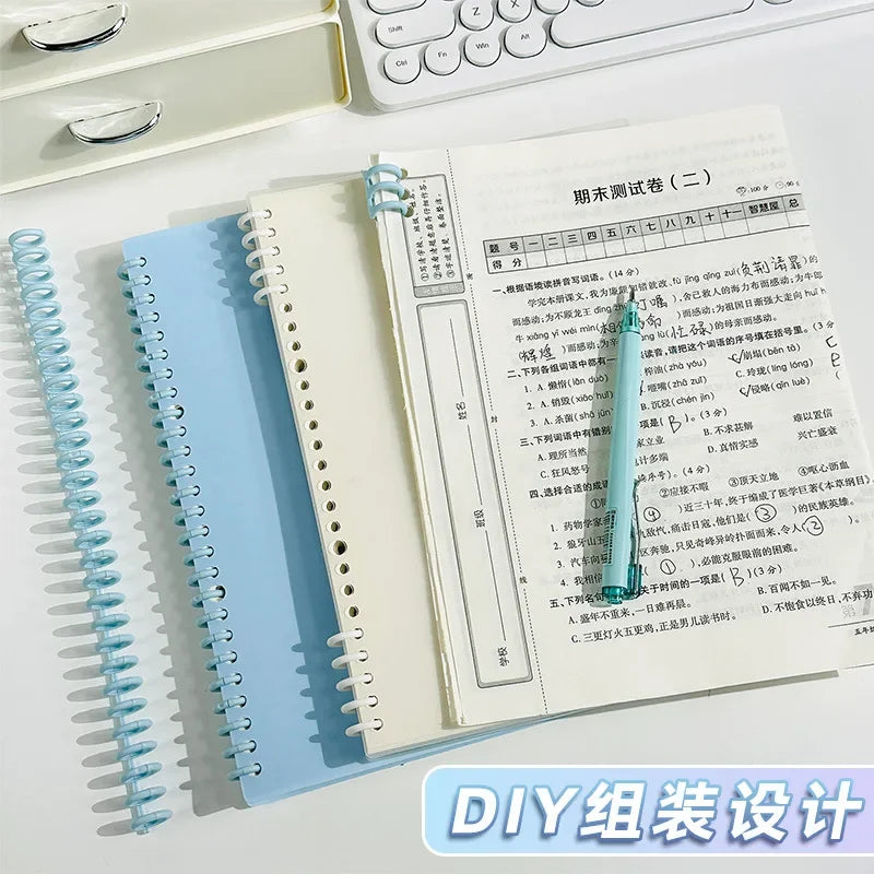 Macaron Detachable Spiral Notebook – 60 Sheets, A4/A5/B5
