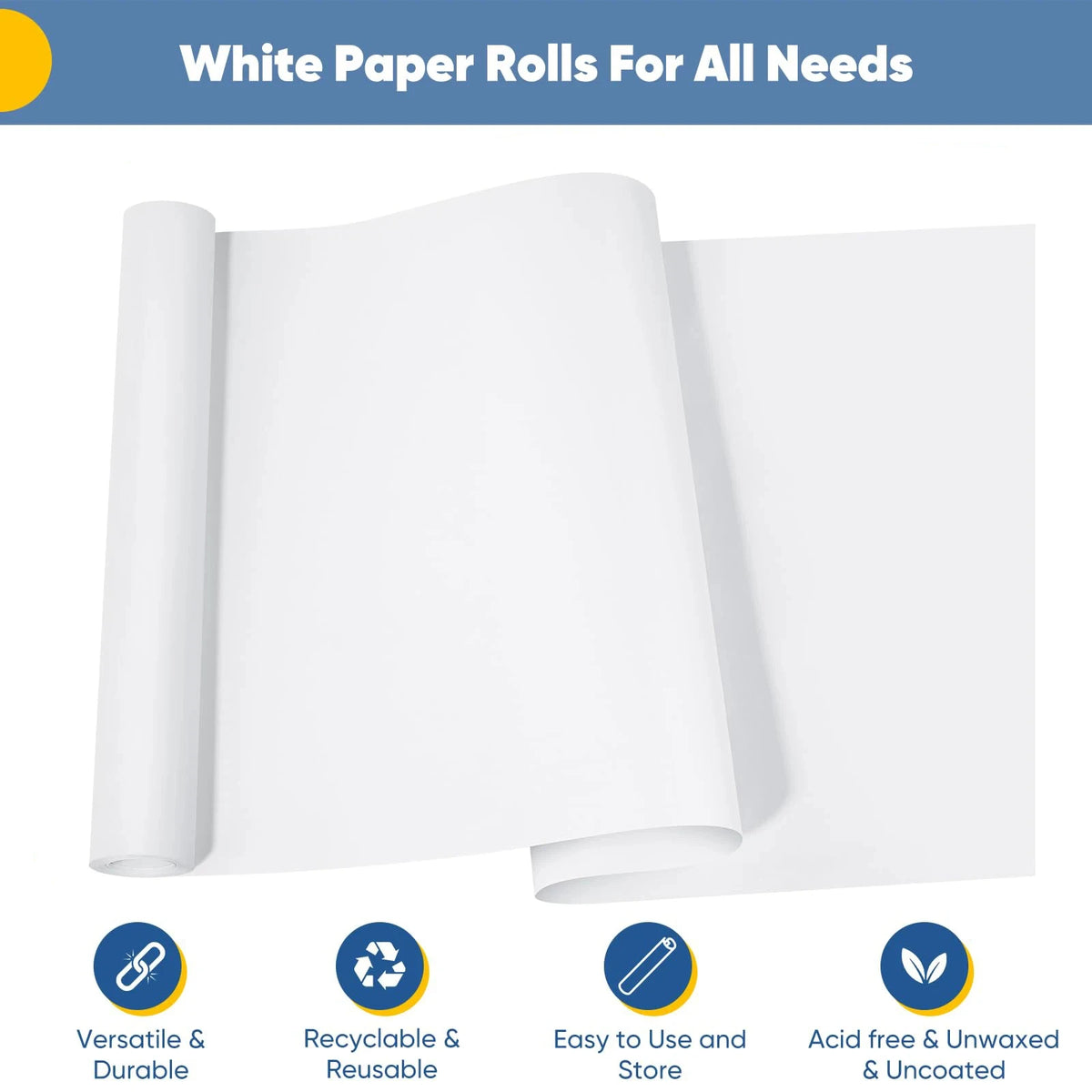 White Kraft Paper Roll for Gift Wrapping & Crafts