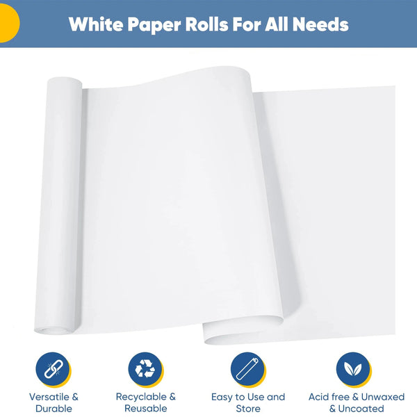 White Kraft Paper Roll for Gift Wrapping & Crafts