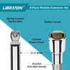 A set of nine spring-loaded detent balls and a chrome-plated extension tool with a knurled anti-skid handle.