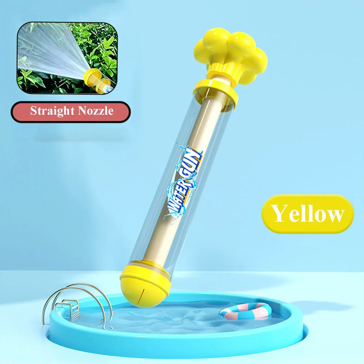 Pusher Type Water Gun with Jet Spray Function