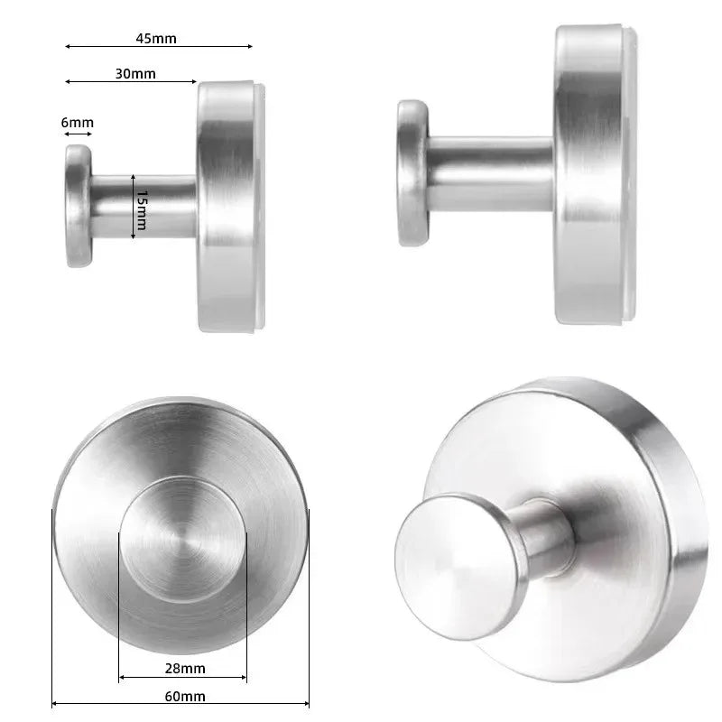 Stainless Steel Suction Cup Hooks - No-Drill Towel Holder