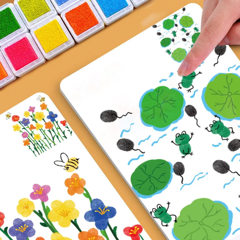 Kids Finger Paint Art Set with Stencils