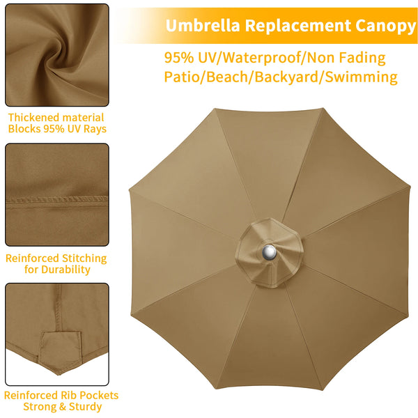 Waterproof Replacement Patio Umbrella Canopy