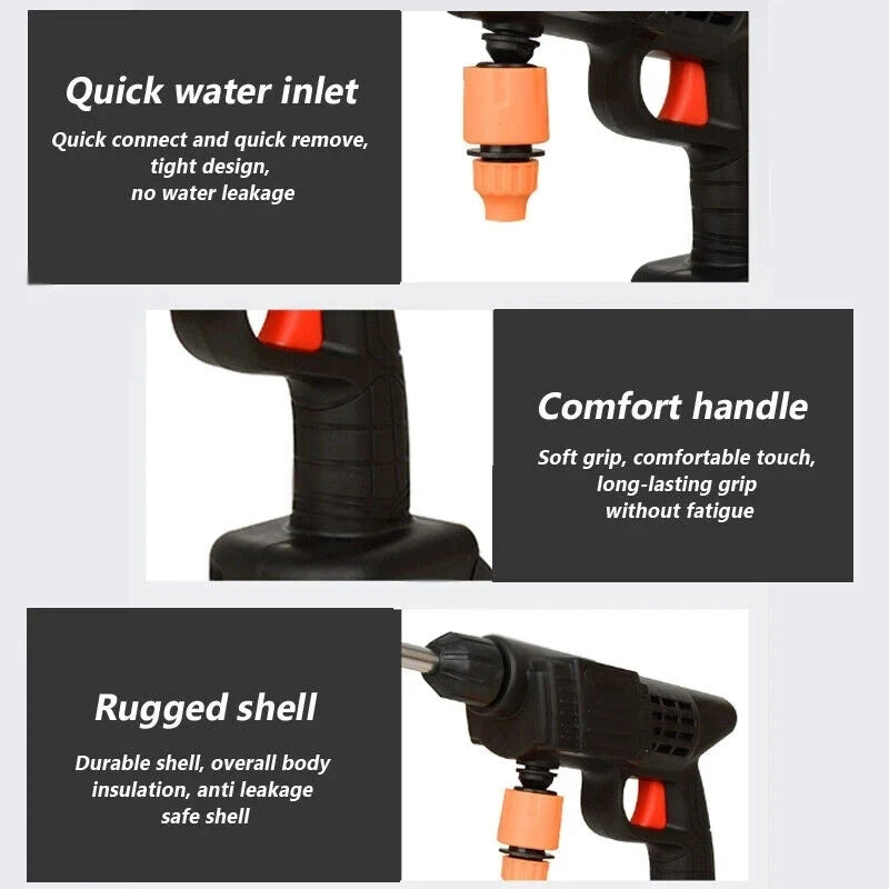 Cordless High-Pressure Car Washer with Self-Priming Pump