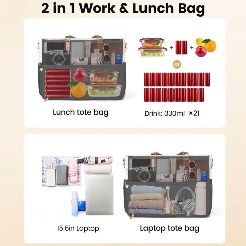 Bolsa isotérmica acolchada con compartimento para portátil