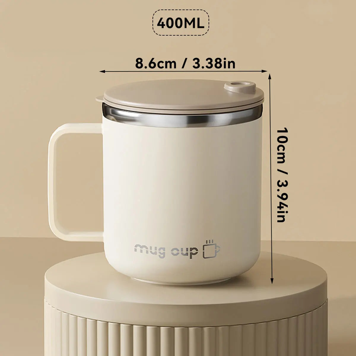 Tasse à Café en Acier Inoxydable 304 Isolée avec Couvercle