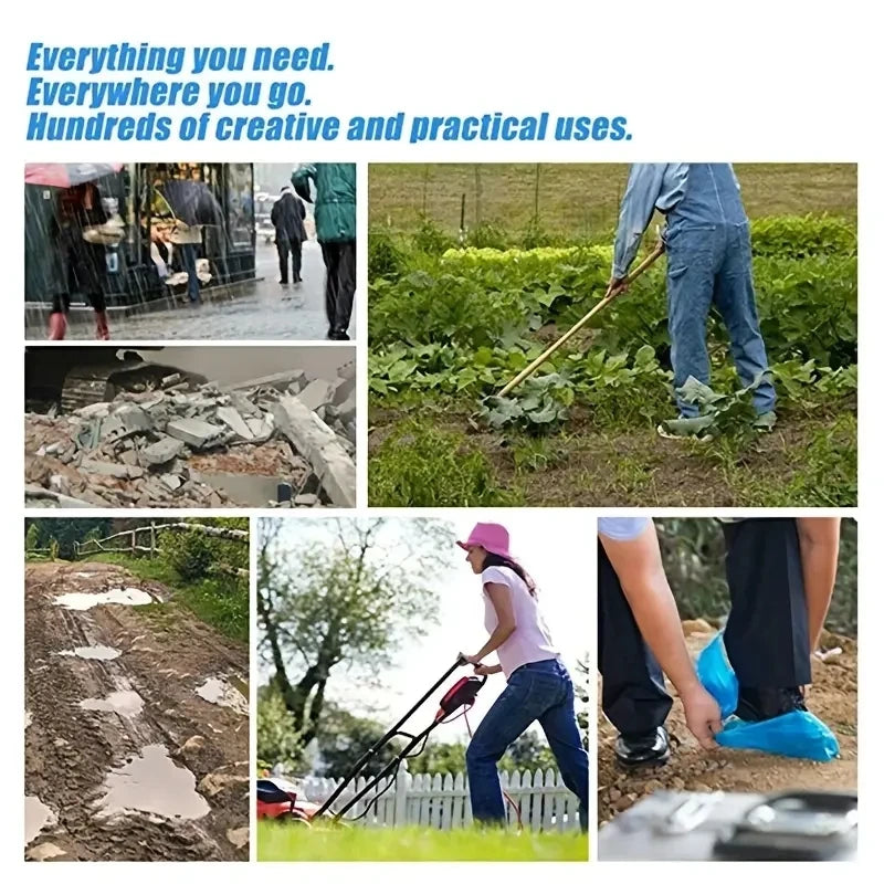 Disposable Non-Slip Waterproof Shoe Covers (100-Pack)