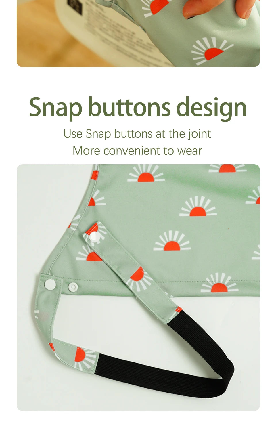 Snap Button Waterproof Baby Feeding Bib with Long Sleeves