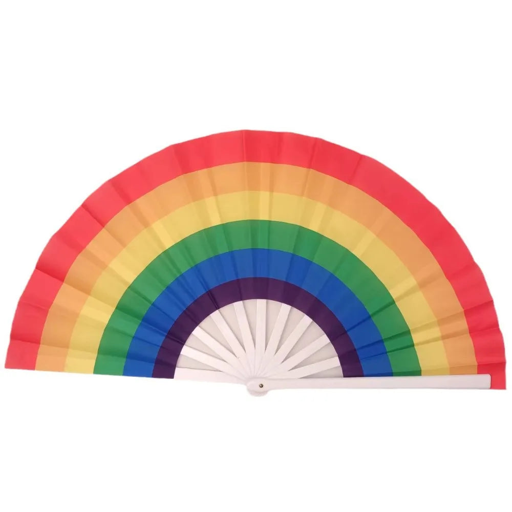 Foldable Rainbow Hand Fan with Gradient Design