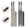 A set of precision nail art brushes in black and gold for acrylic and gel designs
