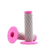 Pink motorcycle pillow top grips with a textured handle for comfort and control