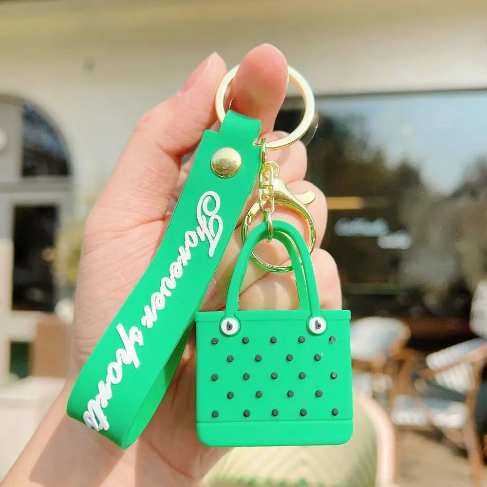 Silicone Beach Basket Keychain Charm