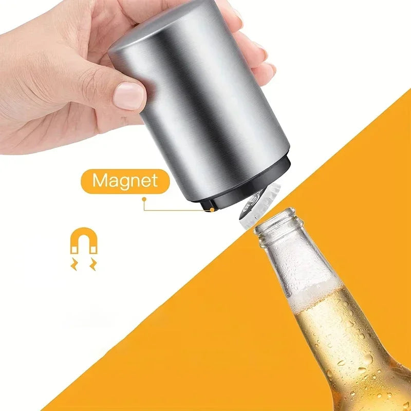 Magnetic Push-Down Bottle Opener