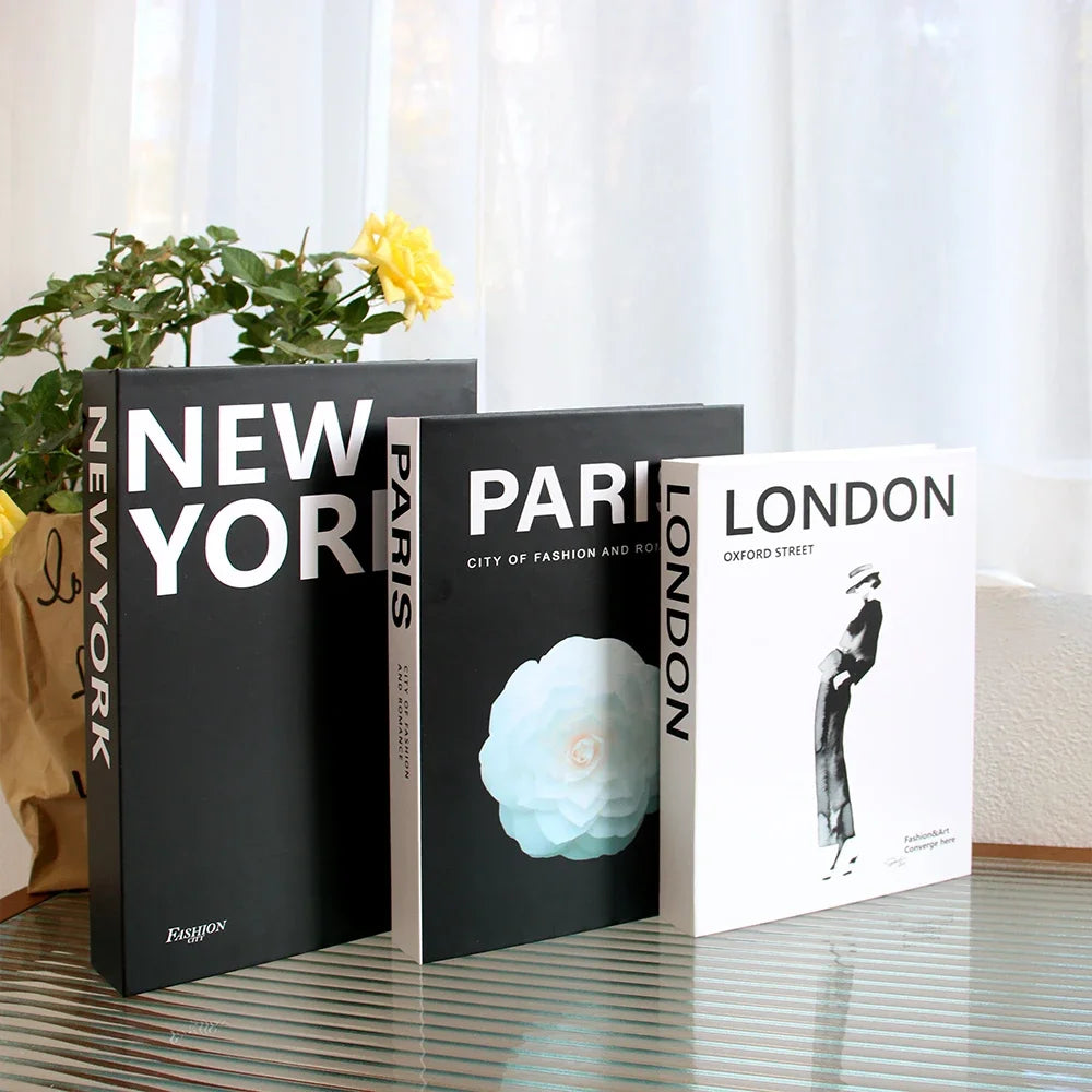 Set of 3 Decorative Faux Books for Shelf & Coffee Table Styling