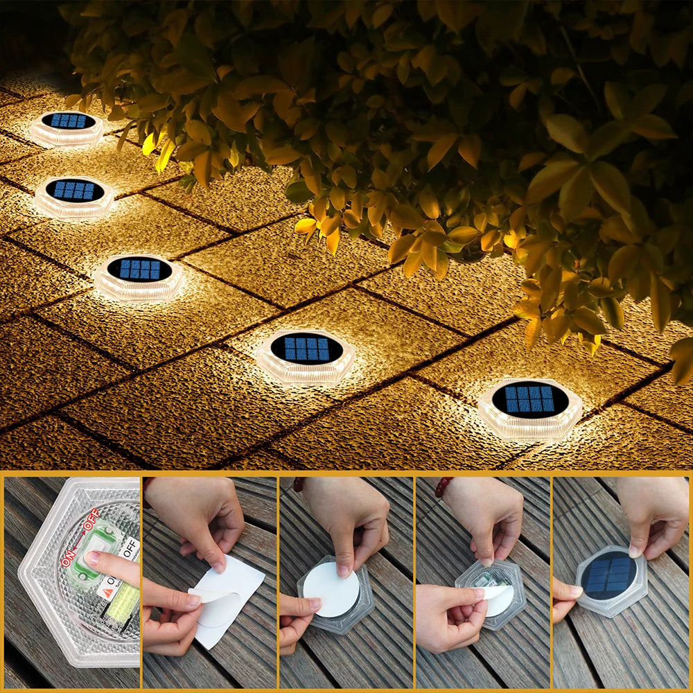 Solar Powered LED Step and Path Lights with Auto On/Off