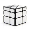 A black and white cube puzzle with smooth turning faces, used for skill-level challenges.