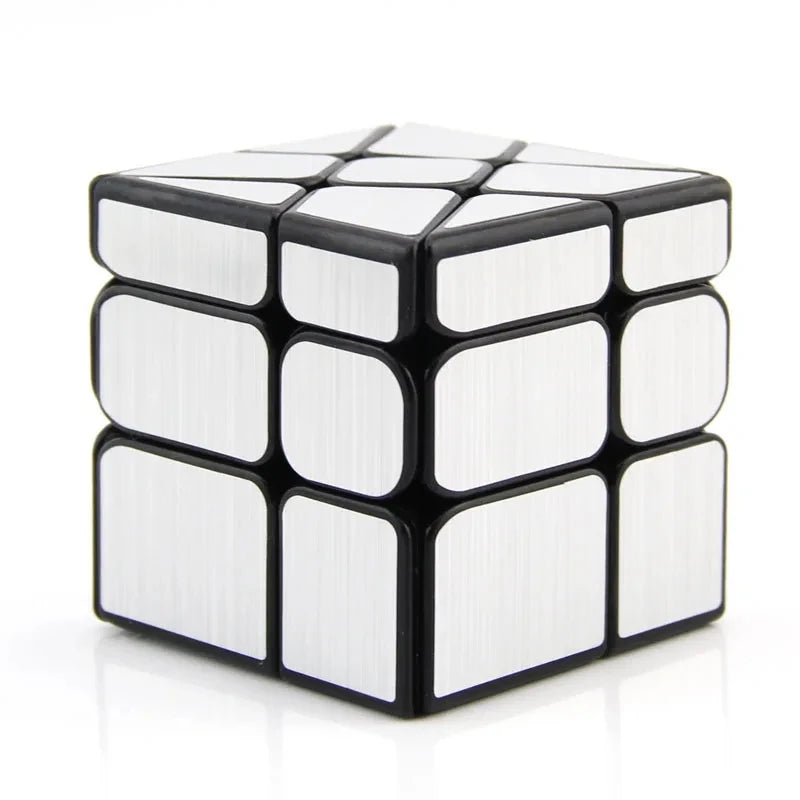 A black and white cube puzzle with smooth turning faces, used for skill-level challenges.