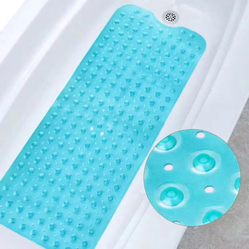 Extra Long Non-Slip Bathtub Mat with Suction Cups & Drain Holes
