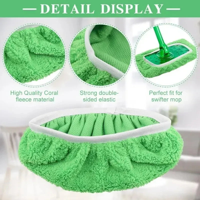 Reusable Microfiber Mop Pads for Wet & Dry Cleaning
