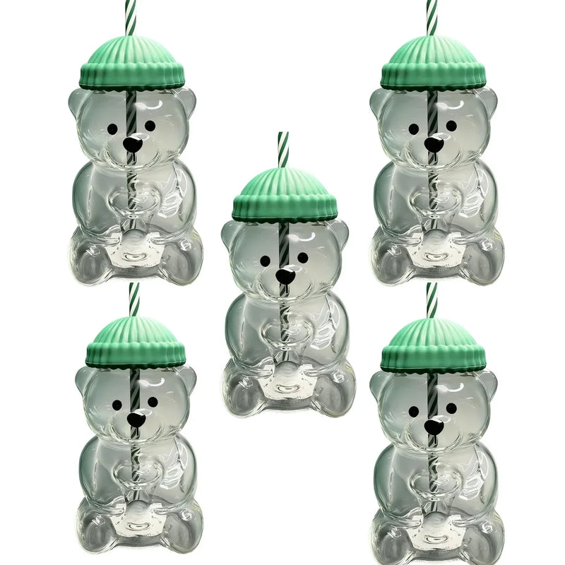 Verre en forme d'ours avec paille