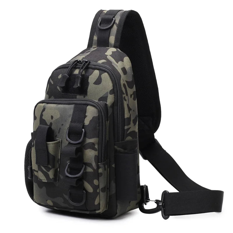 Waterproof Crossbody Fishing Gear Bag with Rod Holder